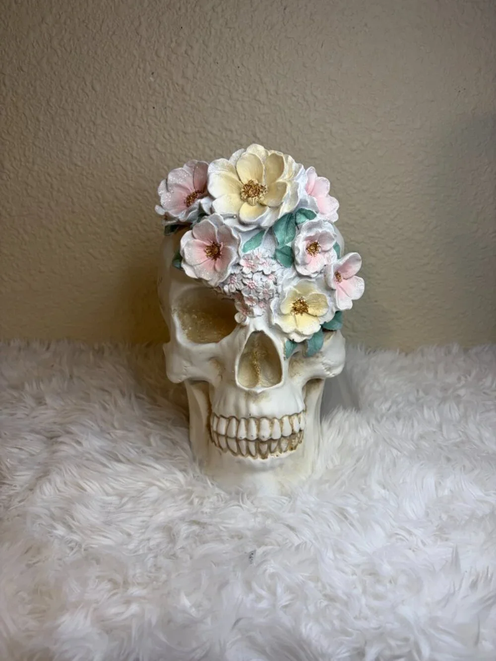 Floral Skull Halloween Decor Gothic Skeleton Vase Day of the Dead 10